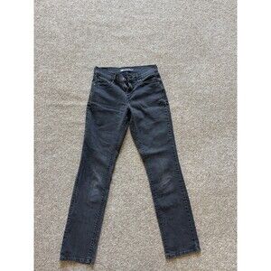 Levi's Women's Size 2 Straight Fit Gray Dark Wash Denim Jeans Stretch 5-Pocket